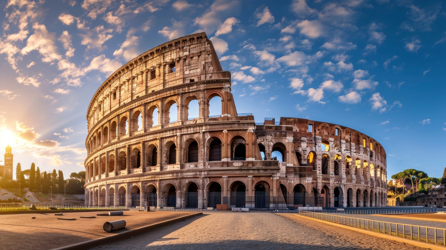 AMAZING ROMAN COLISEUM IN A beautiful SUNSET in high resolution and quality