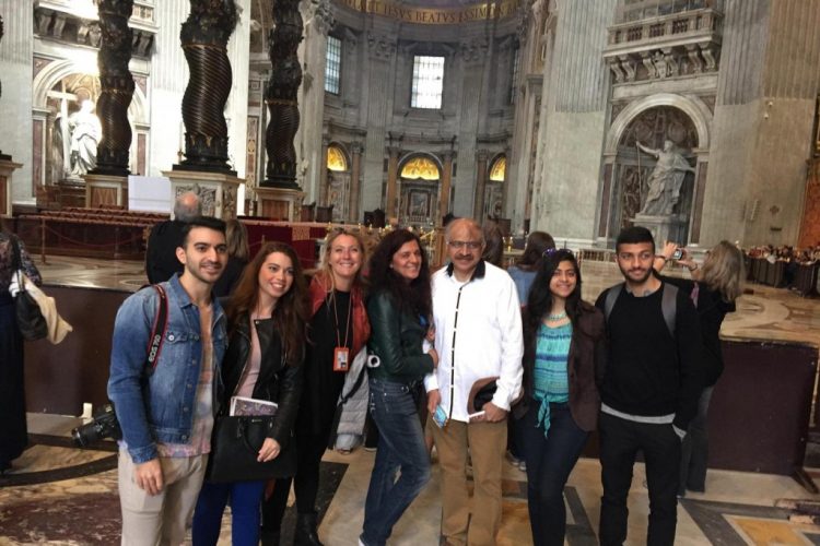 people in st peter basilica guided tour